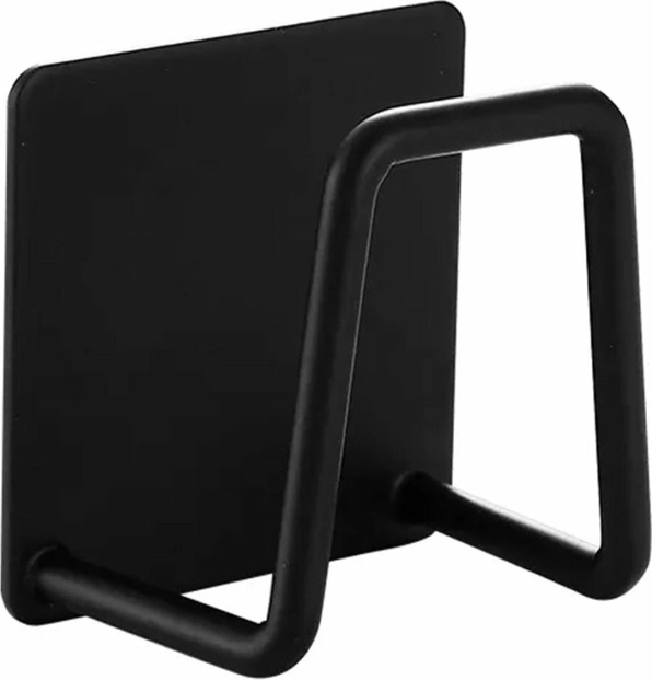 Czarny uchwyt na kuchenną gąbkę