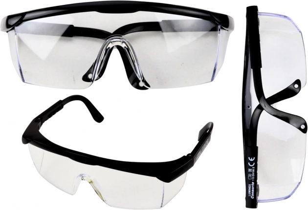 Ochronne gogle z regulowanymi ramionami czarne
