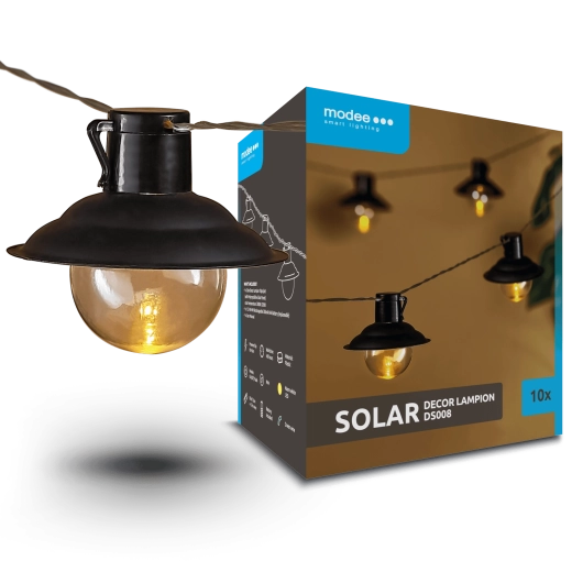 Modee ogrodowy solarny łańcuch lampionów LED 4,7 m, 10 szt.