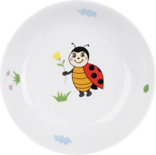 Dziecięcy głęboki talerz z przegrodami Biedronka 19 cm