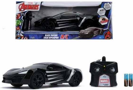 RC auto MARVEL Black Panther Lykan 1:16 z ładowaniem USB