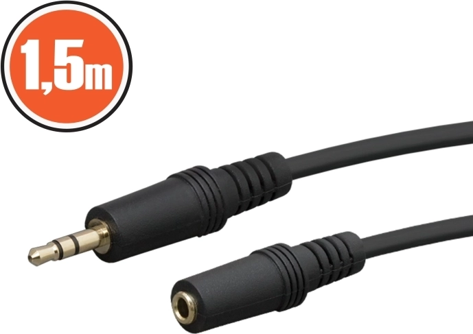 Przedłużacz audio Jack 3,5 mm, 1,5 m, czarny