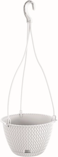 Wisząca donica Splofy Round W 27 cm biała