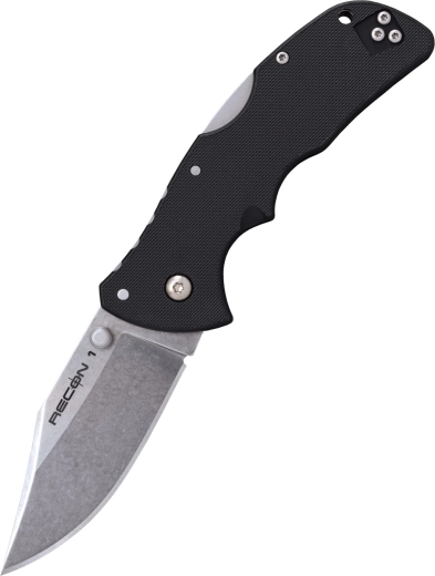 Cold Steel Mini Recon 1 Clip Point – mały nóż składany 7,2 cm, czarny, GRN