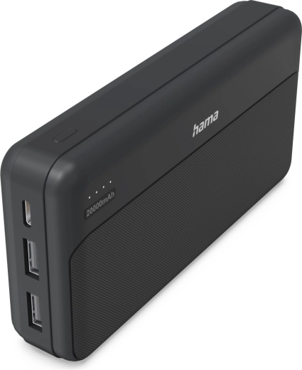 Powerbank Hama 20000 mAh, 2× USB-A, antracyt