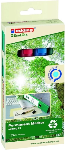 Marker permanentny Edding EcoLine 21, zestaw 4 szt.