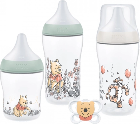 NUK Perfect Match Disney Kubuś Puchatek zestaw butelek dla niemowląt i smoczka