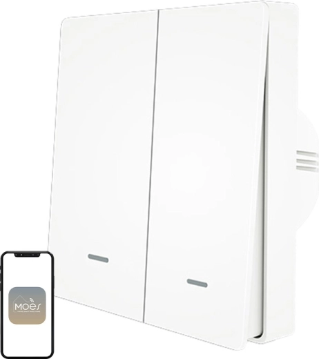 Moes dwukanałowy inteligentny przełącznik światła ZigBee 3.0 - 1 szt.