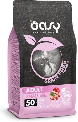 Oasy Grain Free Adult Small/Mini wieprzowe 2,5 kg