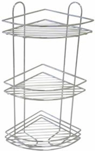 Narożna trójpoziomowa półka łazienkowa Toro 58 × 31 cm