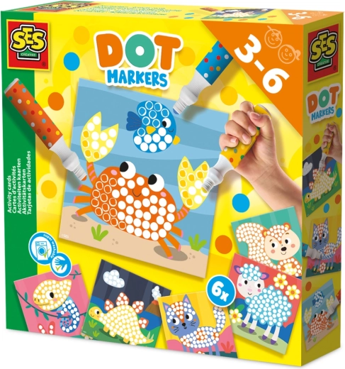 Kropkujące flamastry XXL z kartami aktywności dla dzieci