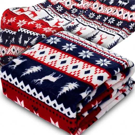 Zimowy świąteczny miękki koc 120 × 150 cm
