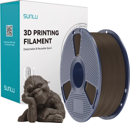 Filament Sunlu Wood do druku 3D, orzech