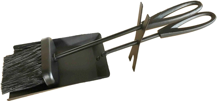 Zestaw kominkowy 2‑częściowy z czarnej stali 38 cm