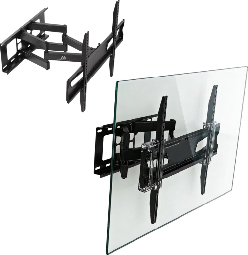 Ścienny uchwyt do TV 37–80" uniwersalny, max. 45 kg, VESA 600×400, czarny