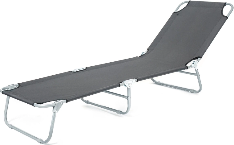 Składane leżak ogrodowy SUNBAY antracyt 186 × 53 × 24 cm