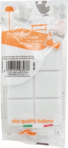 Filcowe samoprzylepne podkładki pod meble 30 × 30 mm, białe (12 szt.)