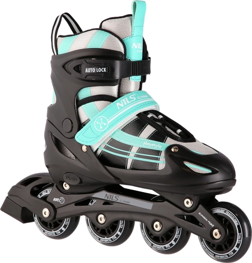 Łyżwy 2w1 NILS Extreme NH18366A czarno-zielone – S (31-34)