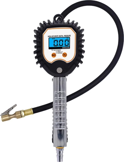 Cyfrowy pistolet do pompowania opon z manometrem LCD