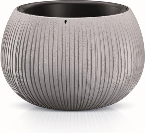 Doniczka z wkładem BETON Bowl 14,4 cm – szara