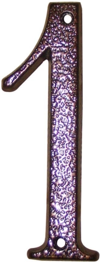 Numer domu 1 brązowy, cynk, 117 mm