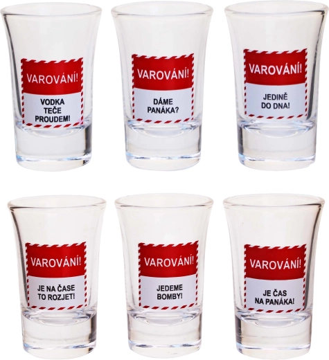 Zestaw prezentowy kieliszków do shotów TORO ostrzeżenia 6×40 ml