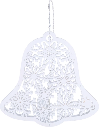 Solight LED drewniany świąteczny dzwoneczek 30 cm, 9 LED, biały, z timerem