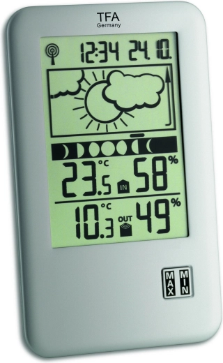 Bezprzewodowa stacja pogodowa TFA Neo Plus, srebrna