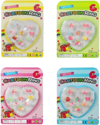 Zestaw kolorowych regulowanych pierścionków dla dziewczynek – 8 szt.