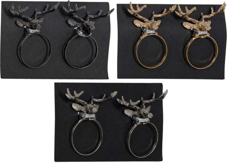 Metalowe pierścienie na serwetki, średnica 3,7 cm, zestaw 2 szt.