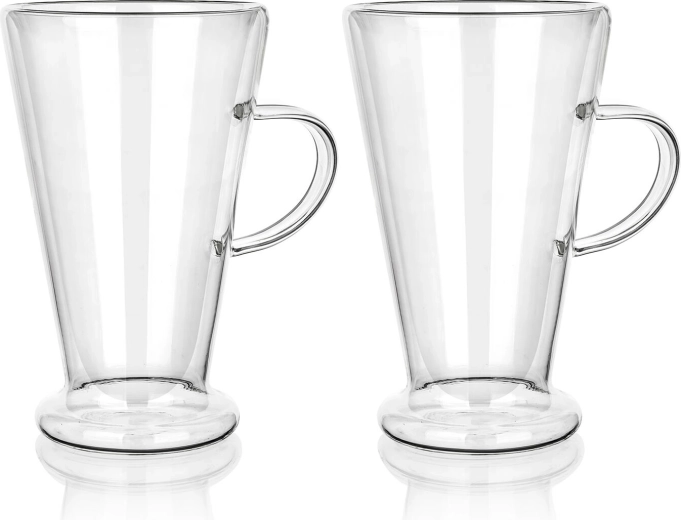 Podwójne szklane kubki do latte 400 ml DOBLO, zestaw 2 szt.