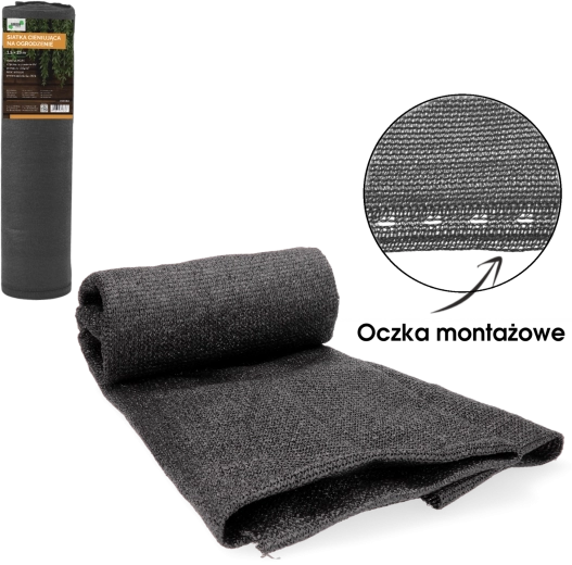 Siatka osłonowa na ogrodzenie antracyt 1,5 × 25 m 135 g/m² 90%