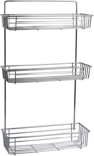 Trzypoziomowa półka łazienkowa 28 × 14,5 × 55 cm, chrom