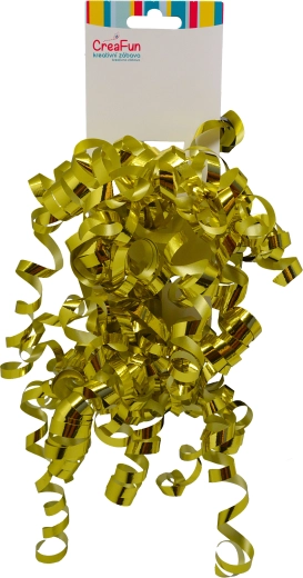 Metaliczna kokarda prezentowa złota 6 mm, 2 szt.