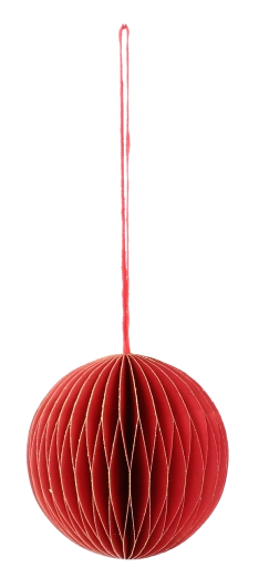 Zestaw czerwonych papierowych ozdób choinkowych 7 cm (4 szt.)