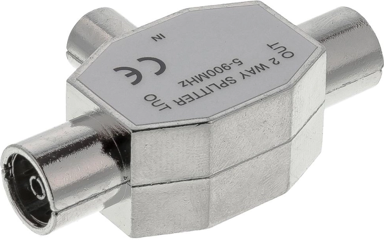 Sencor koncentryczny rozgałęźnik dwudrożny 1M–2F niklowany