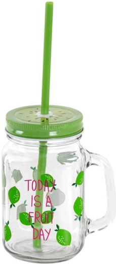 Szklanka ze słomką TORO owoce 450 ml