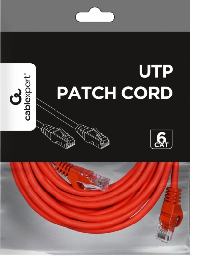 Sieciowy kabel krosowy Cat. 6 UTP 5 m czerwony