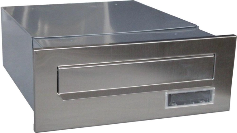 Skrzynka pocztowa do zamurowania w słupku ze stali nierdzewnej 320–540 × 250 × 110 mm