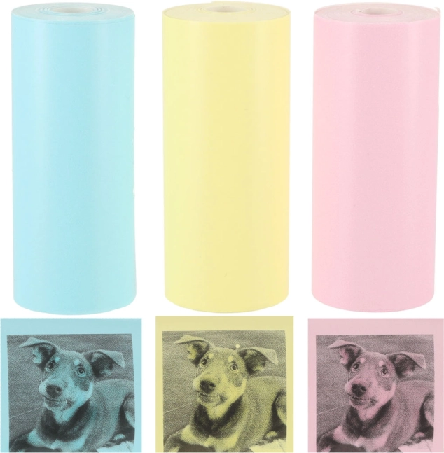 Kolorowe rolki do drukarki termicznej 5,7 cm x 3 m, 3 sztuki
