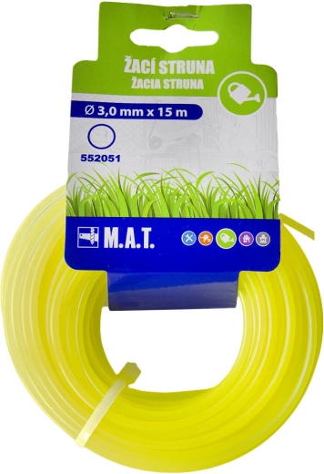 Żyłka tnąca 3,0 mm okrągła, 15 m, nylon, żółta