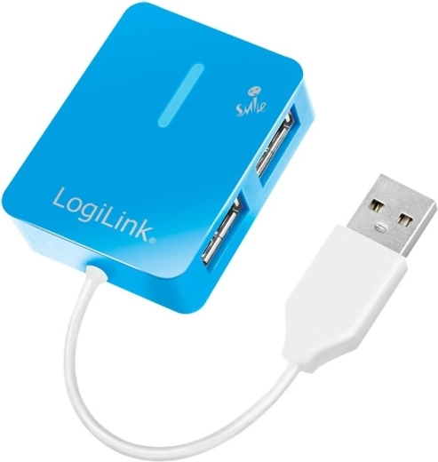 Hub USB 2.0 LogiLink Smile, 4 porty, niebieski