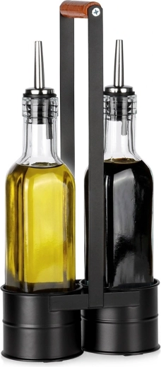 Szklany zestaw na olej i ocet w stojaku 2×250 ml