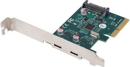 Karta PCIe z 2× USB‑C 3.2 Gen 2x1 (10 Gb/s) – low profile