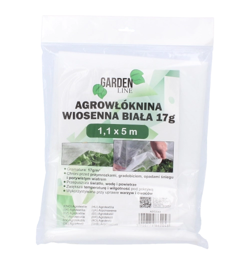 Wiosenna ogrodowa włóknina biała 1,1 × 5 m 17 g/m²
