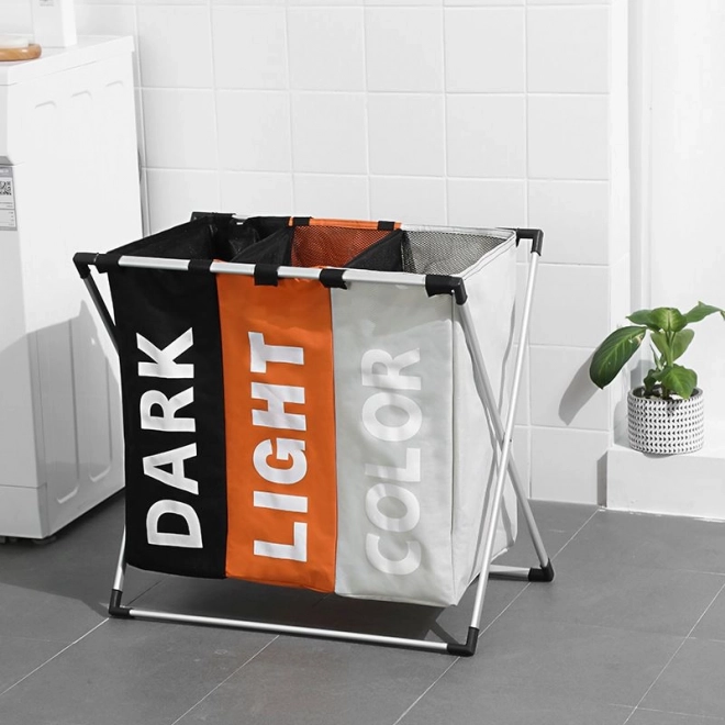 Potrójny kosz na pranie – trzykolorowy