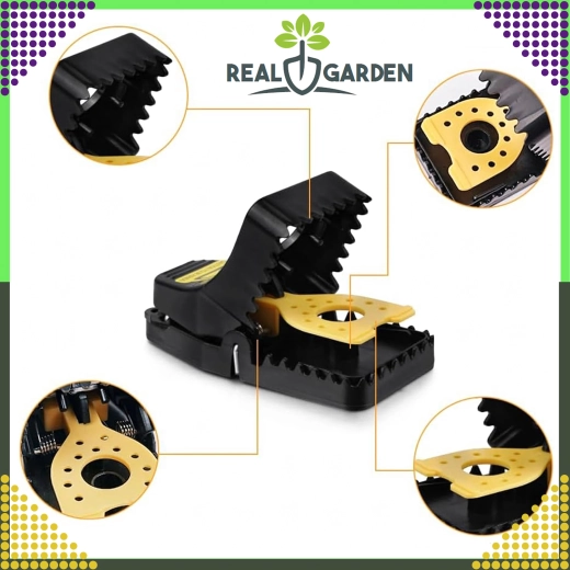Zestaw 4 plastikowych pułapek na myszy i szczury z mechanizmem gilotynowym