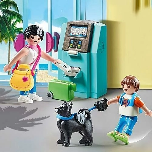 Playmobil turyści z bankomatem