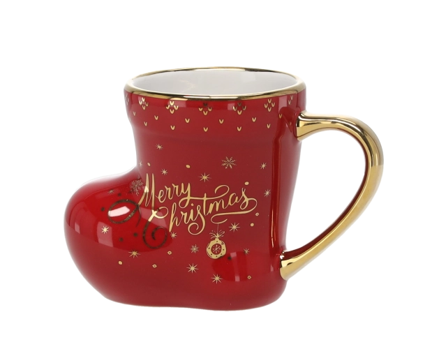 Porcelanowy świąteczny kubek w kształcie bucika 230 ml