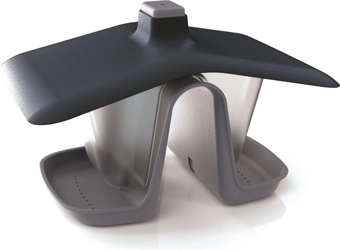 Wiszący karmnik dla ptaków z podwójną komorą BIRDYFEED Double – szary kamień